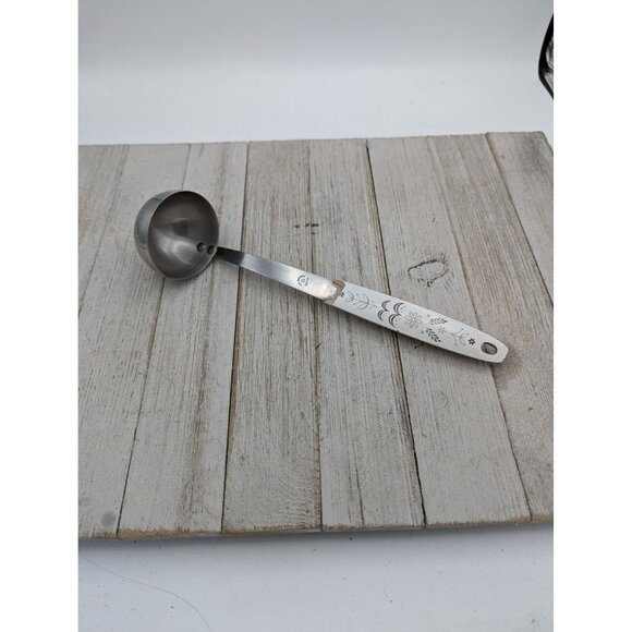 Vintage FLINT Arrowhead Stainless Steel Soup Ladle Spoon 9 1/2" Wheat handle #2 - Picture 1 of 8
